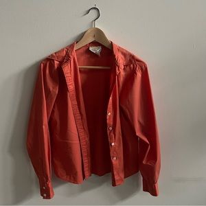 Talbots Orange Button Up Long-sleeve Shirt